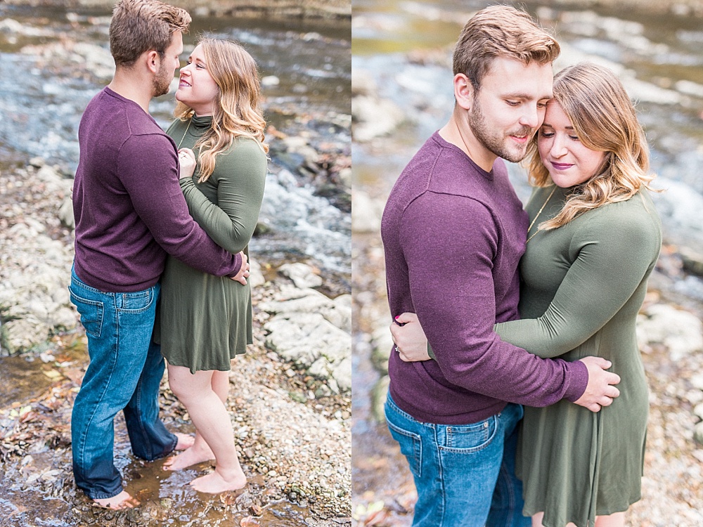lancaster wedding photographer marietta river trail engagement session adventure engagement lancaster stream engagement fine art film inspired light and airy photography