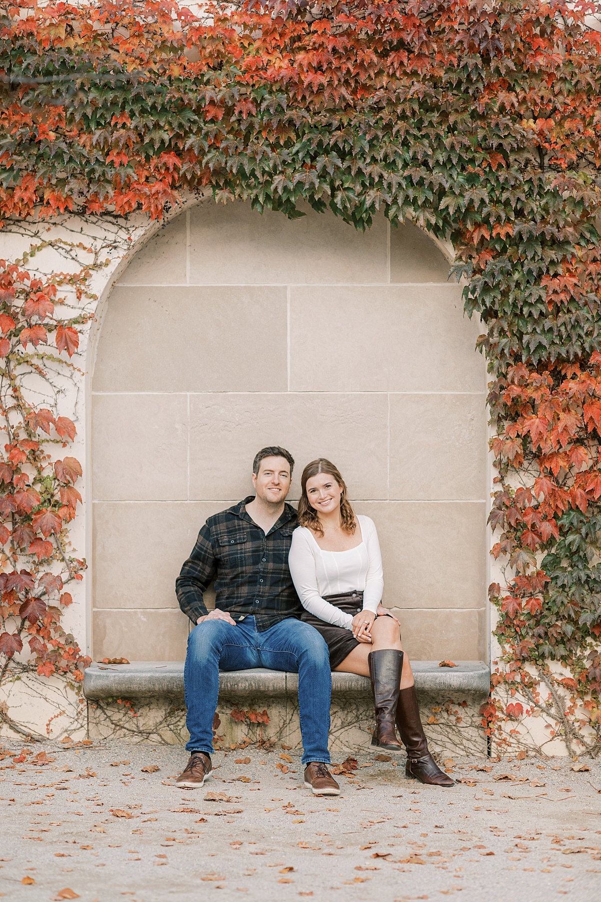 Longwood Gardens bright and airy colorful engagement session