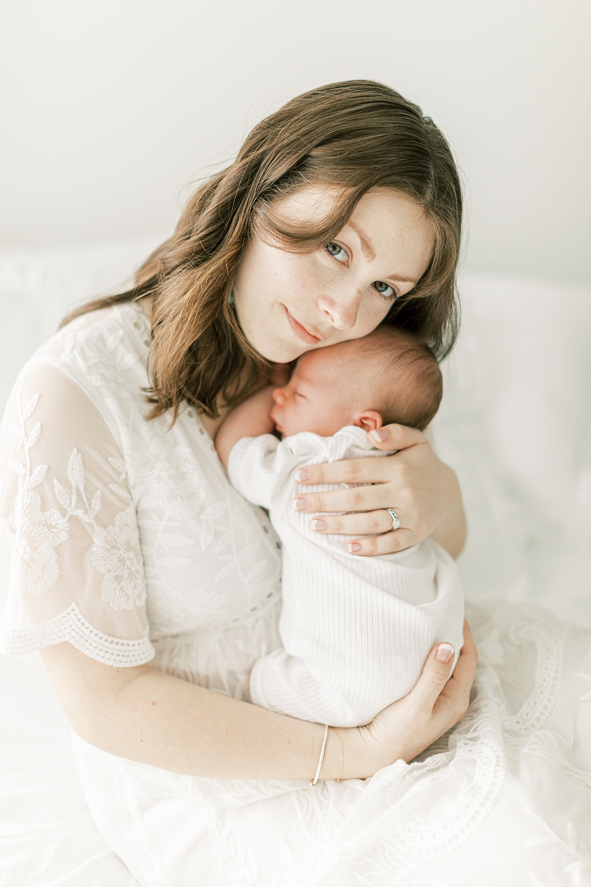 Rebecca Shivers Photography Studio Illume newborn photography mom and baby bright and airy