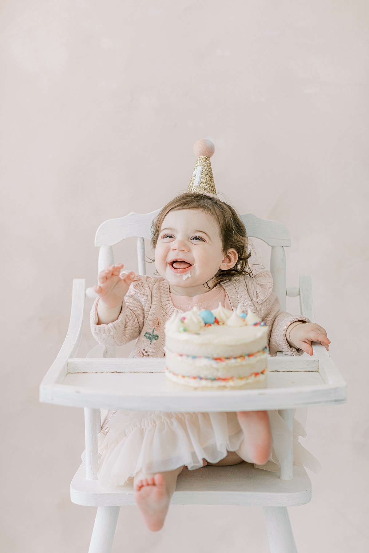 first birthday session with cake smash
