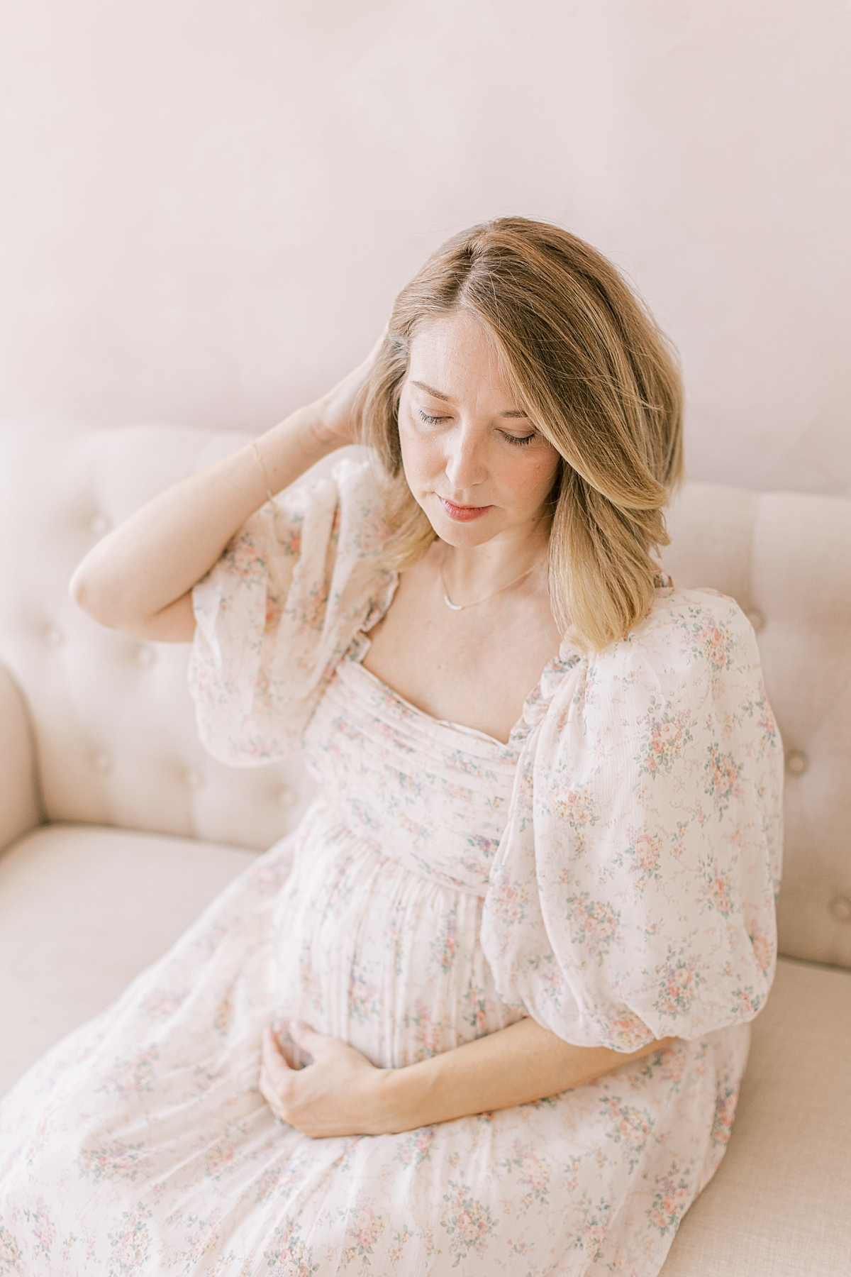 natural light studio maternity baby girl