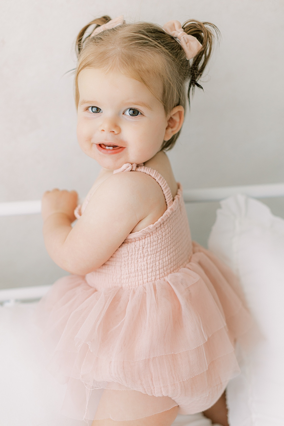 first birthday baby girl portrait